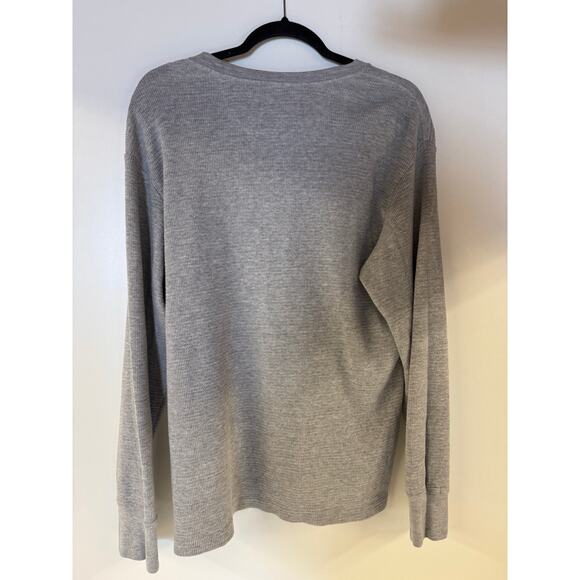 Real tree Men’s Sz L Henley Long Sleeve Gray Waffle Knit Outdoors Thermal Shirt - Picture 9 of 10